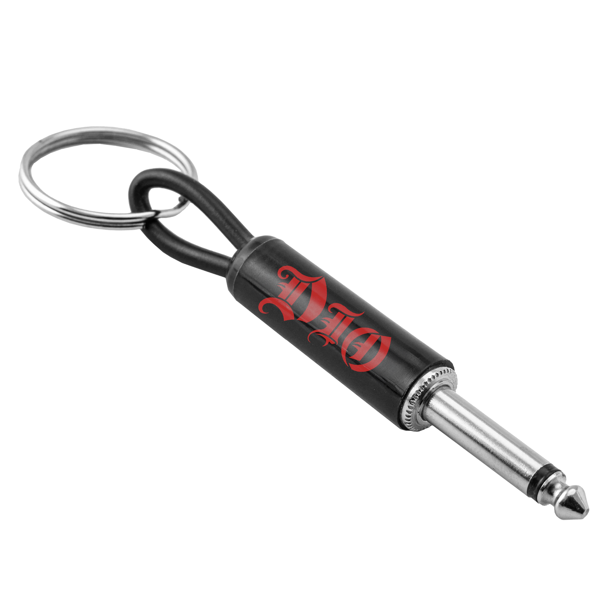 Dio Red Logo Guitar Plug Keychain