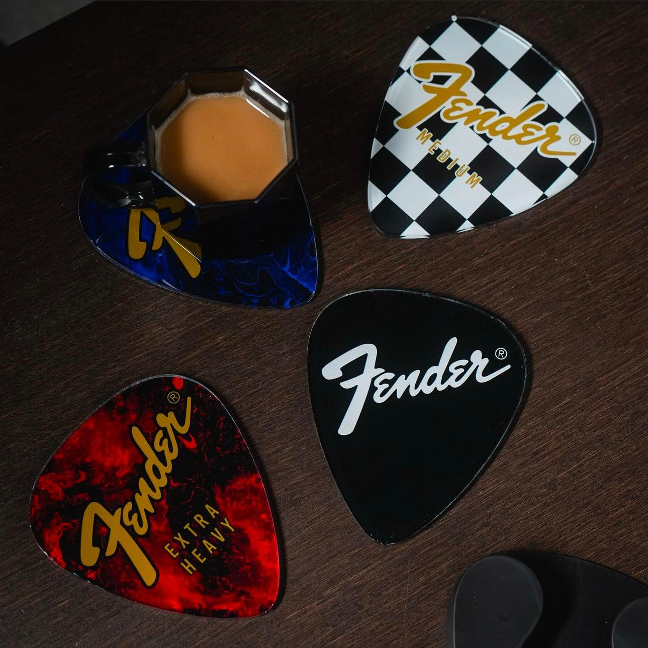 Fender Guitar Pick Shaped Coasters (Set of 4)