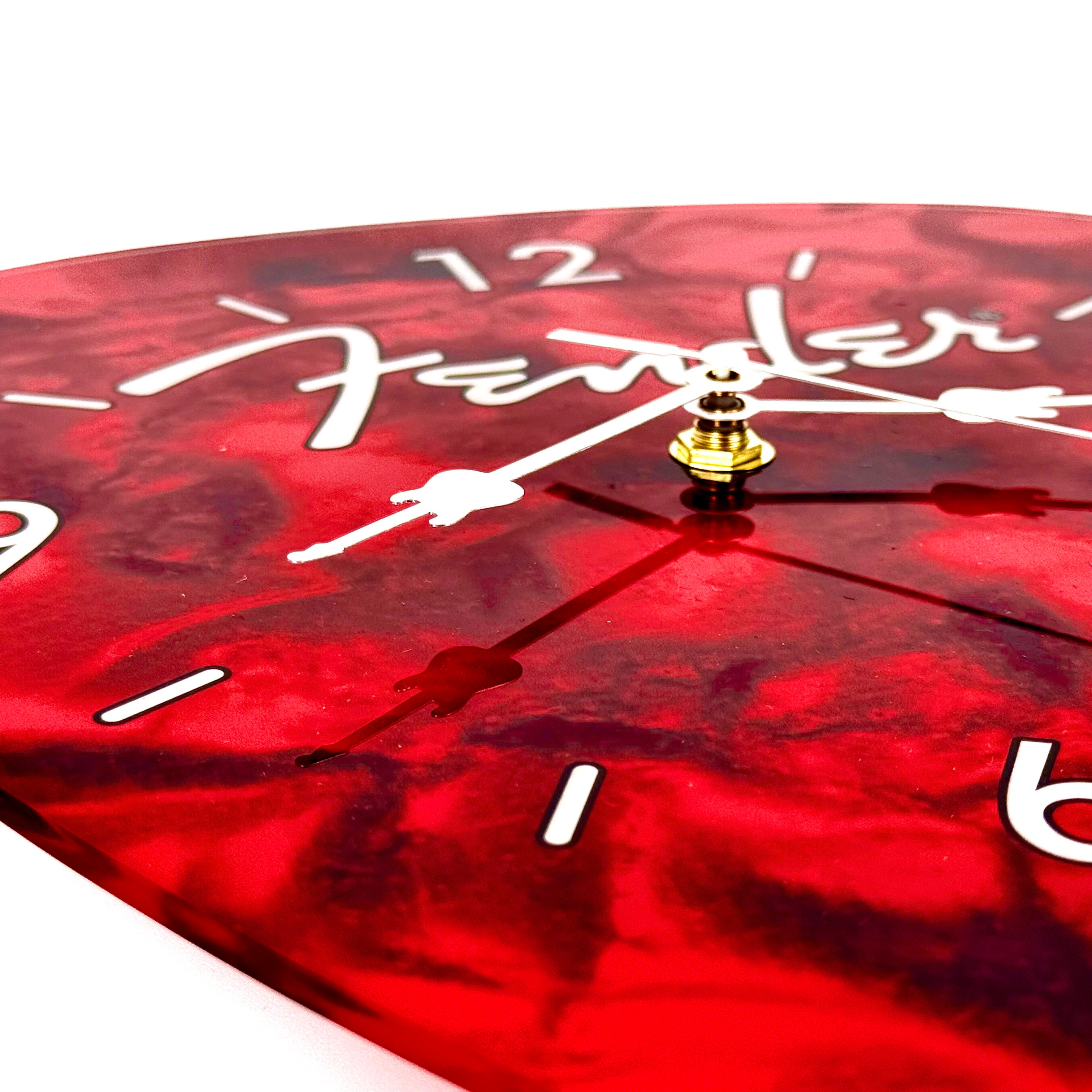 Fender Guitar Pick Wall Clock x Red