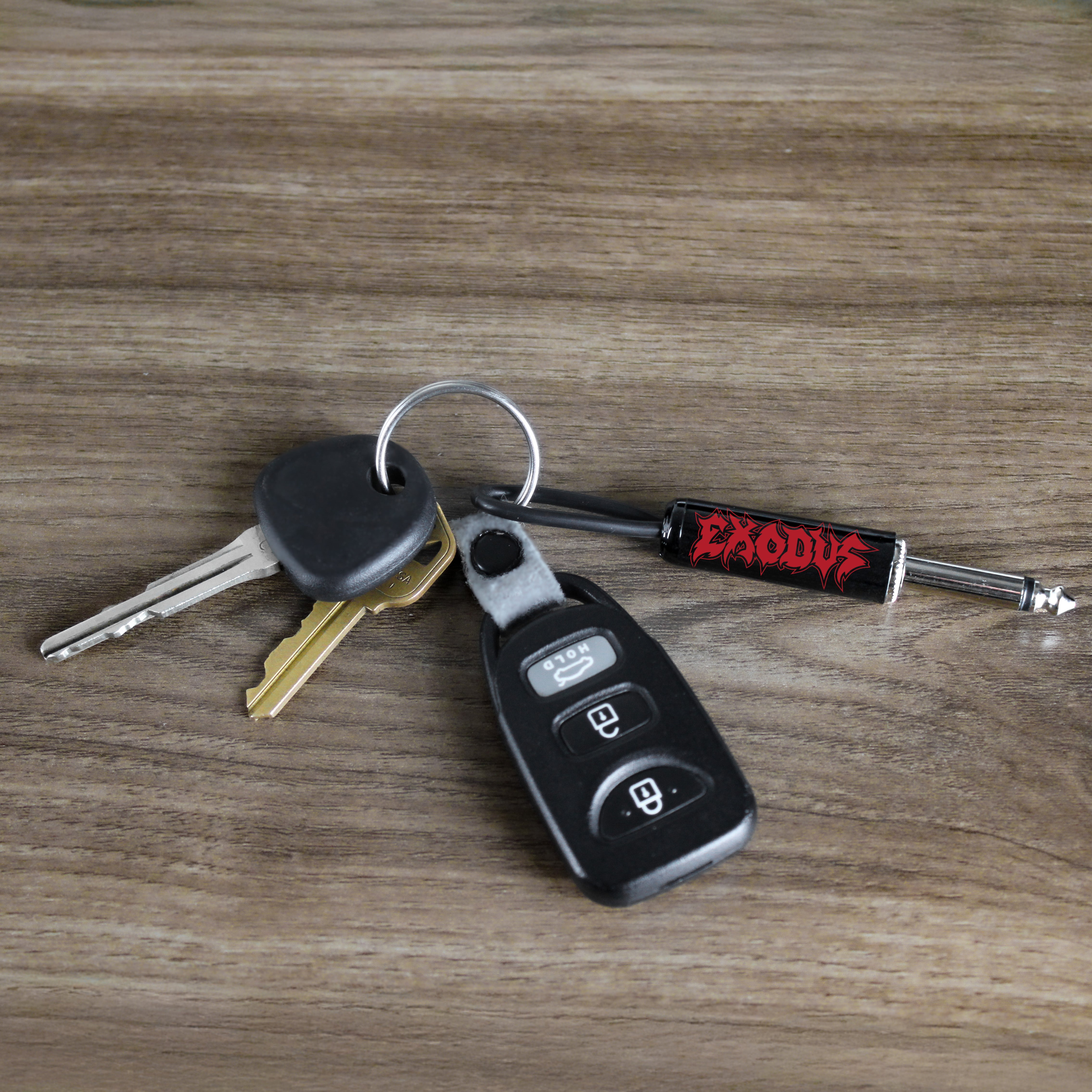 Exodus Logo Guitar Plug Keychain