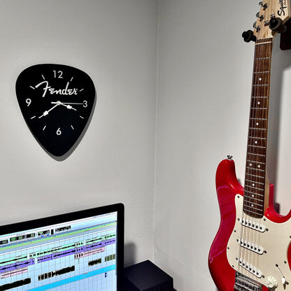 Fender Guitar Pick Wall Clock x Black