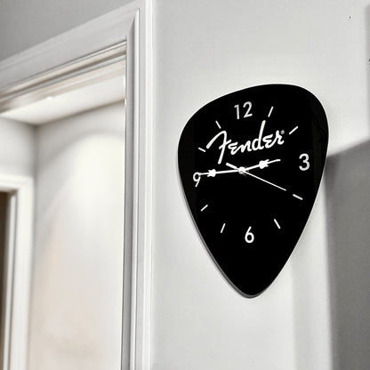 Fender Guitar Pick Wall Clock x Black