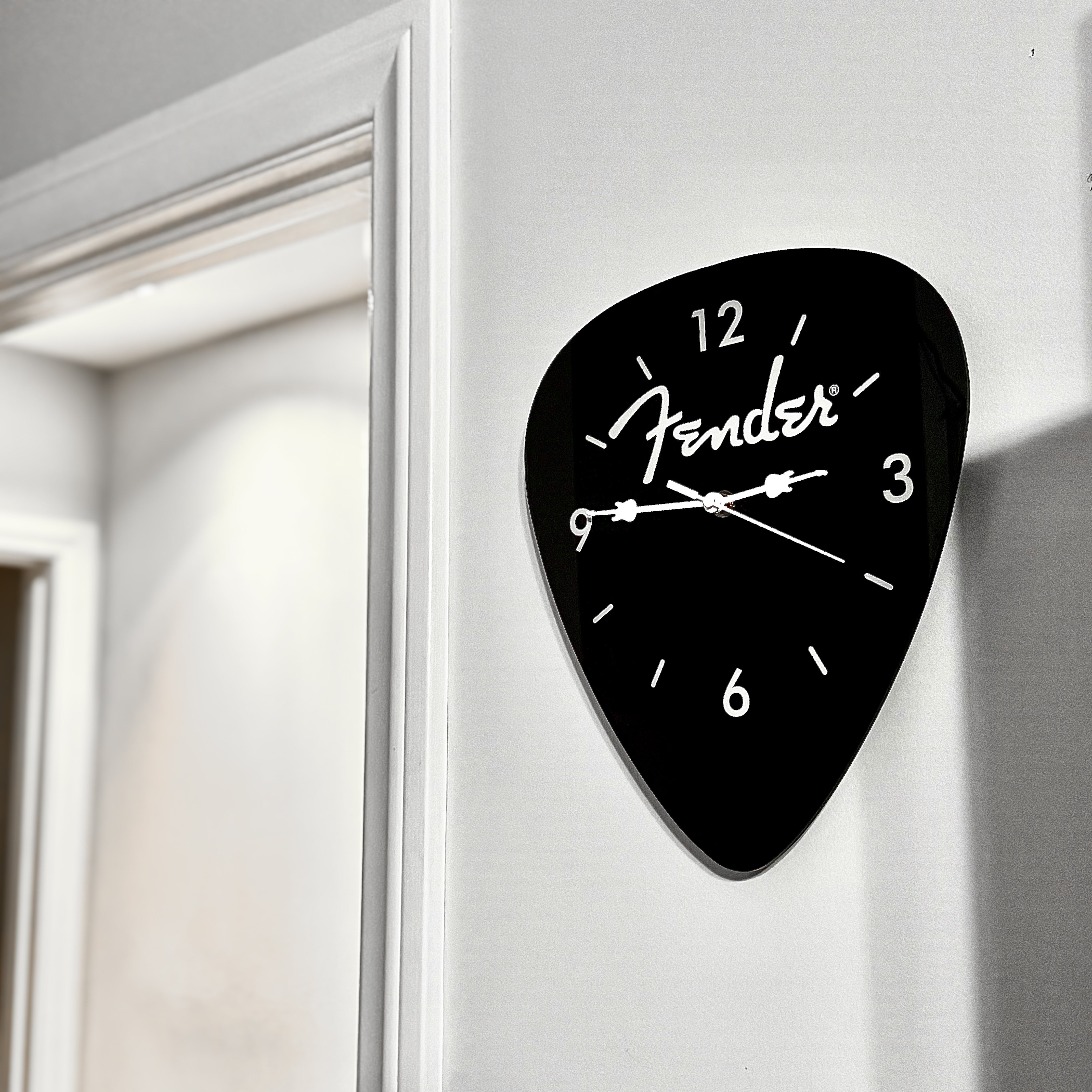 Fender Guitar Pick Wall Clock x Black