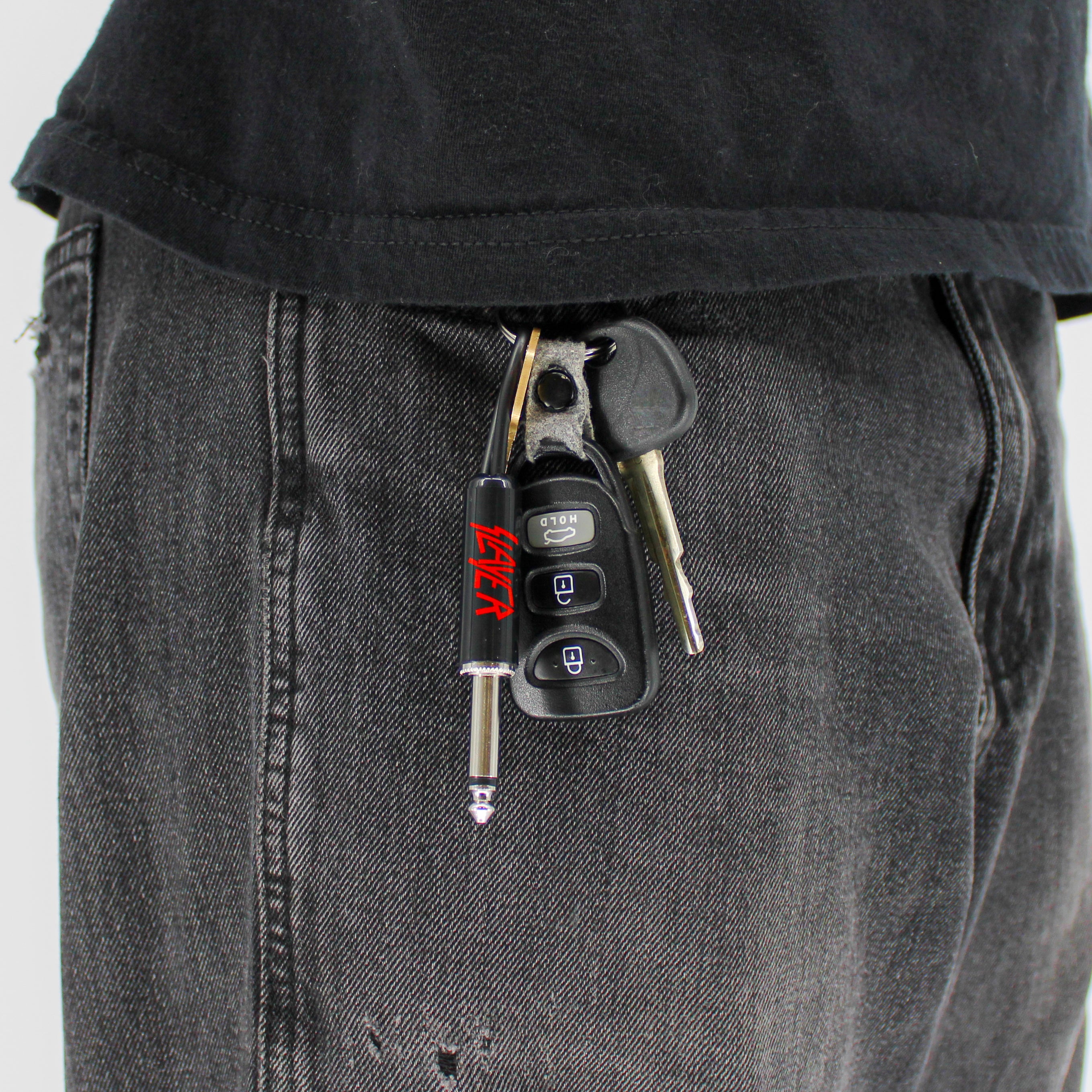 Slayer Red Logo Plug Keychain