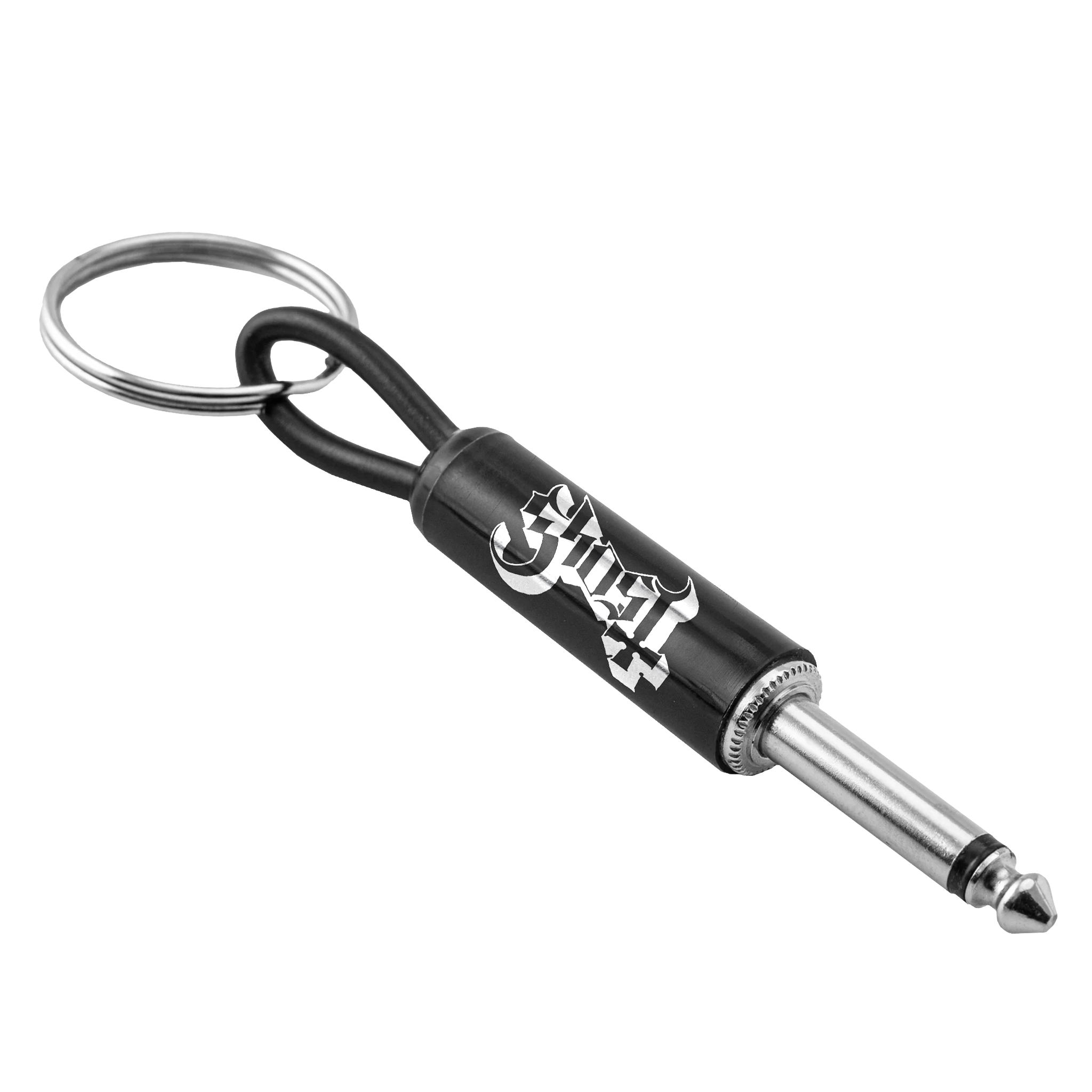 Ghost Logo Guitar Plug Keychain