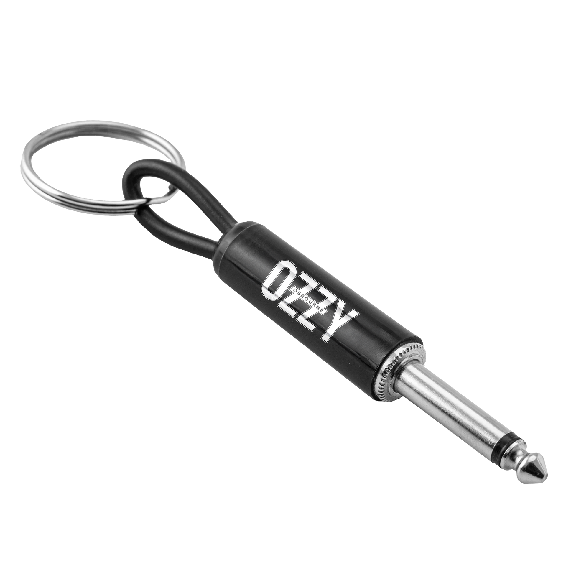 Ozzy White Logo Guitar Plug Keychain – Pluginz Keychains
